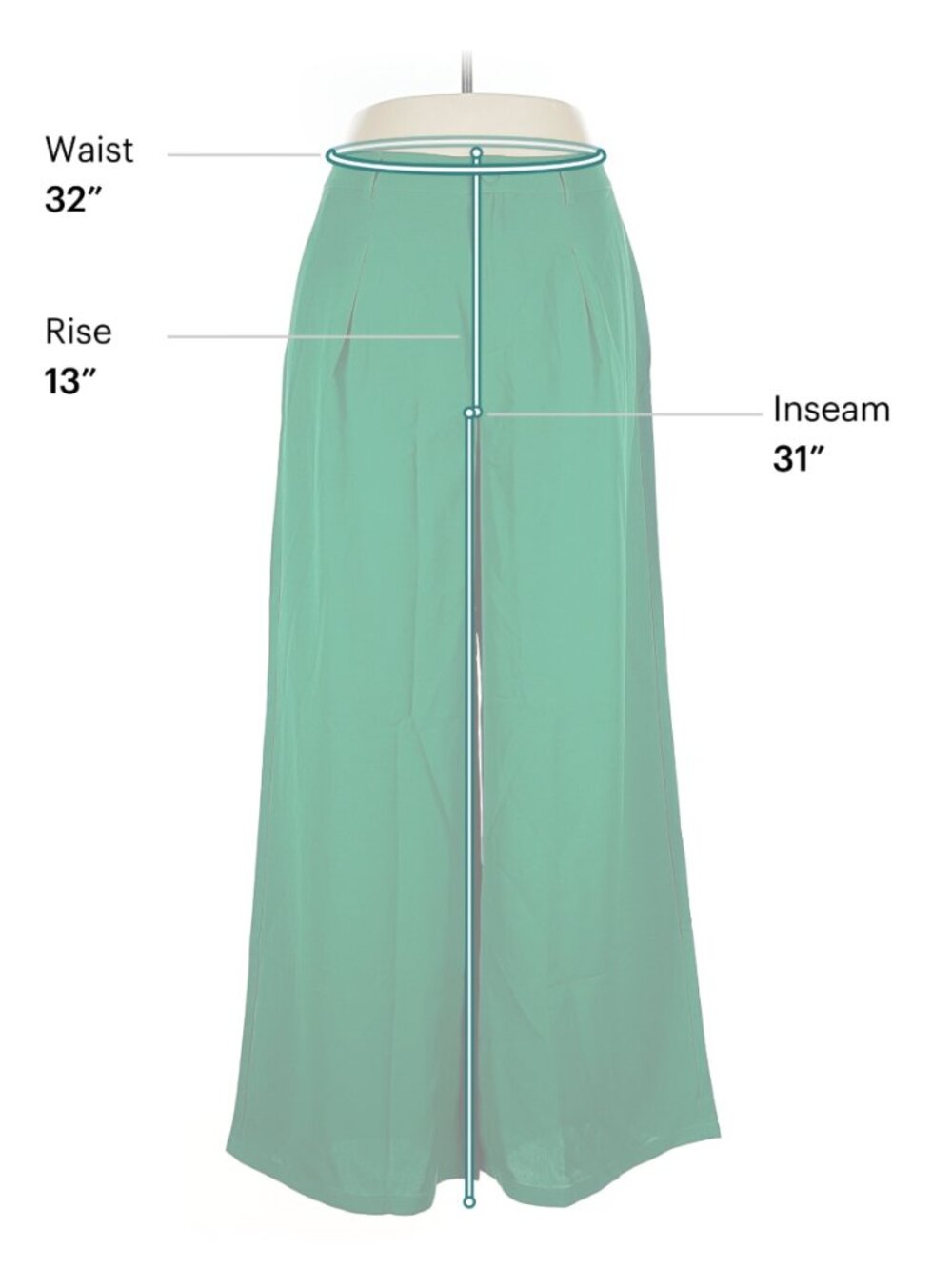 Cider Green wide-leg silhouette high-waisted pants - Size XL - Like New - Picture 8 of 10